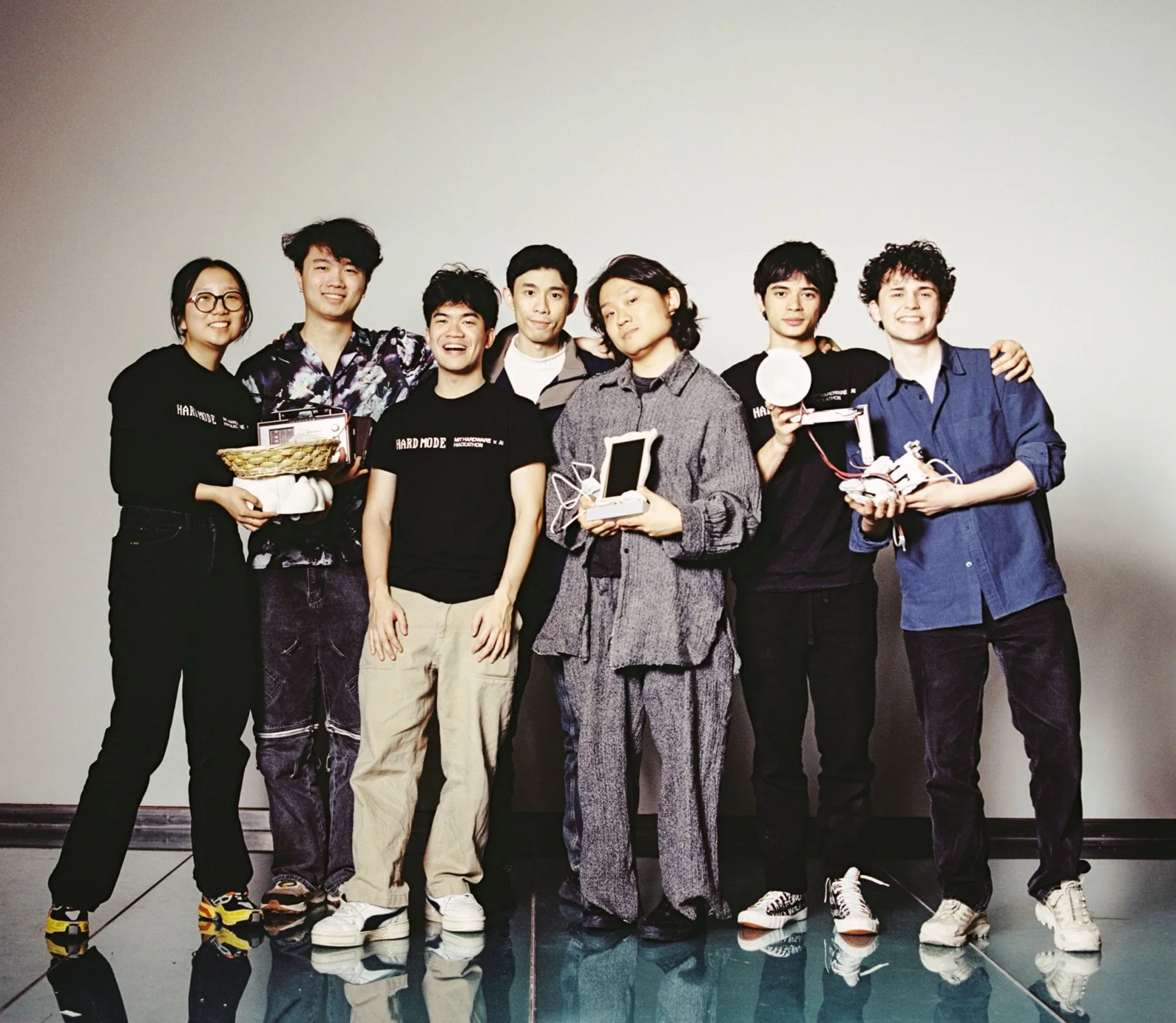 HARD MODE winning team with their hardware prototypes